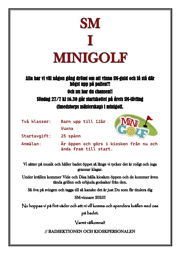 SM Minigolf 2025